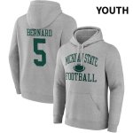 Youth Michigan State Spartans NCAA #5 Germie Bernard Gray NIL 2022 Fanatics Branded Gameday Tradition Pullover Football Hoodie MP32N44KV